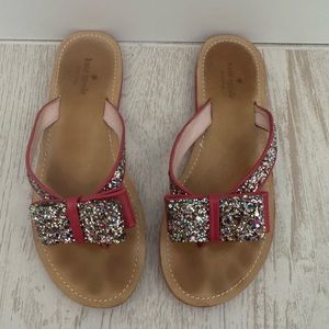 Kate Spade | Glitter Bow Sandals | Size 8